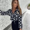 Kurtka Agatha Pucci w duże białe kółka - obrazek 2