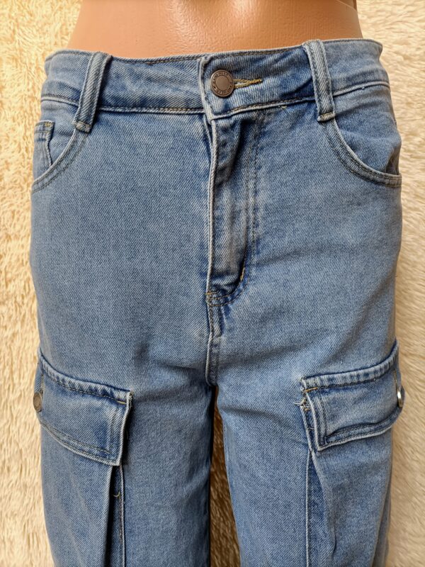 Spodnie Jeans Moon Girl Boyfriend ,Bojówki z kieszeniami r.L - obrazek 4