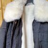 Kurtka Jeans Czarna 2w1 z białym futerkiem r. S/M - obrazek 3