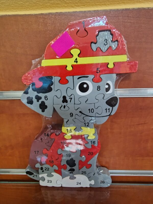Puzzle drewniane MARSHALL Psi Patrol Edukacyjne Literki i Cyferki 2w1 układanka dla Maluszków